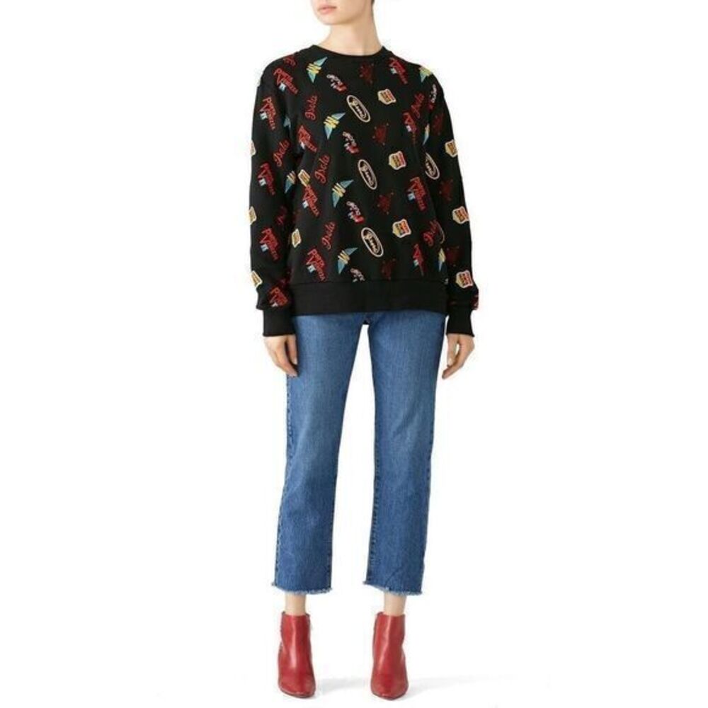 MSGM Black Patches Sweatshirt
